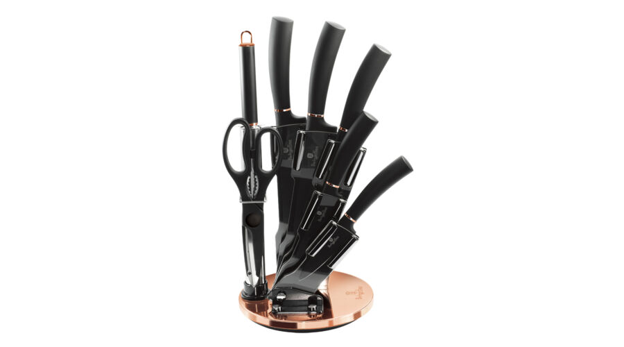 Berlinger Haus Black Rose Collection 8 r�szes rozsdamentes ac�l k�sk�szlet tapad�smentes bevonattal,